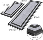 Mattitude Kitchen Mats Set of 2,Cushioned Anti-Fatigue Non-Skid Rug Sets Ergonomic Comfort Standing Mat for Kitchen, Floor, Office, Sink, Laundry, Black and Gray