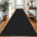 EARTHALL Runner Rug 3x18 Ft Washable Runners for Hallways Extra Long Woven Non Slip Entryway Runner Braided Kitchen Runner Indoor Outdoor Carpet Runners for Hotels, Officel, Stair, Black/Grey