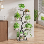 Plant Stand Indoor with Grow Light - 8 Tiered Plant Shelf Indoor, Corner Plant Stand, 49" Tall Plant Shelf with Lights for Indoor Growing, Lighted Flower Holder for Living Room, Balcony (Gray)
