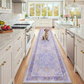 Area Rugs 2'x10' Runner Rug Non Slip Washable for Kitchen Hallway Bedroom Beside Laundry Room Bathroom Rug, Floor Carpet, Light Purple Brown