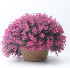 Small Basket Planter 7.1" x 5.9" Seagrass Containers, Hand Woven Wicker Cover Storage, Stylish Plastic Liners Straw Flower Jute Pots for Outdoor Indoor Use Mums Front Porch Room Decoration