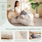 8" Washable Floor Pillow Cushion for Adults, Meditation Cushion Pillow, Removable Tufted Blended Corduroy Cover, Large Square Floor Sitting for Tatami Living Room or Yoga, 22x22 Inch, Machine Washable