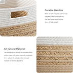 UBBCARE Set of 4 Storage Cubes 11 X 10.5 X 10.5 in, Water Hyacinth Storage Bins for Shelves, Toys, Book, Storage Baskets with Handles, Cotton Rope Woven Baskets for Organizing, Brown