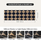 Lahome Colette Checkered Easy Jute Runner Rug, 2x6 Kitchen Mats for Floor Washable Entryway Runner, Checkerboard Black Indoor Outdoor Carpet for Hallway 6ft Entry Laundry