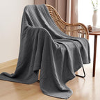 PHF 100% Cotton Muslin Blanket Twin XL Size 66"x90", 4-Layer Lightweight Gauze Throw, Breathable Cloud-Soft Minimalist Blanket for Bed, Couch, Camping & Baby, Greyish Black, Ideal Gift