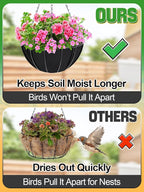 4pcs 12in Thick Felt Hanging Basket Liners - Heavy-Duty 400GSM Non-Woven Fabric Round Planter Liner for Garden Wall Flower Hanging Baskets, Replacement for Coco Fiber Liner