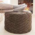 Round Pouf Ottoman 20 x 20 x 14 Inches Boho Poof Home Decor Floor Pouffe Ottoman Foot Rest for Couch Sofa Bean Bag Chairs Living Room Bedroom (Dark Coffee)
