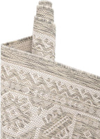 Rugs.com Outdoor Aztec Collection Rug – 5x7 Light Gray Flatweave-Pile Rug Perfect for Living Rooms, Large Dining Rooms, Open Floorplans