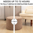 Round Pouf Ottoman 20 x 20 x 14 Inches Boho Poof Home Decor Floor Pouffe Ottoman Foot Rest for Couch Sofa Bean Bag Chairs Living Room Bedroom (Coffee)