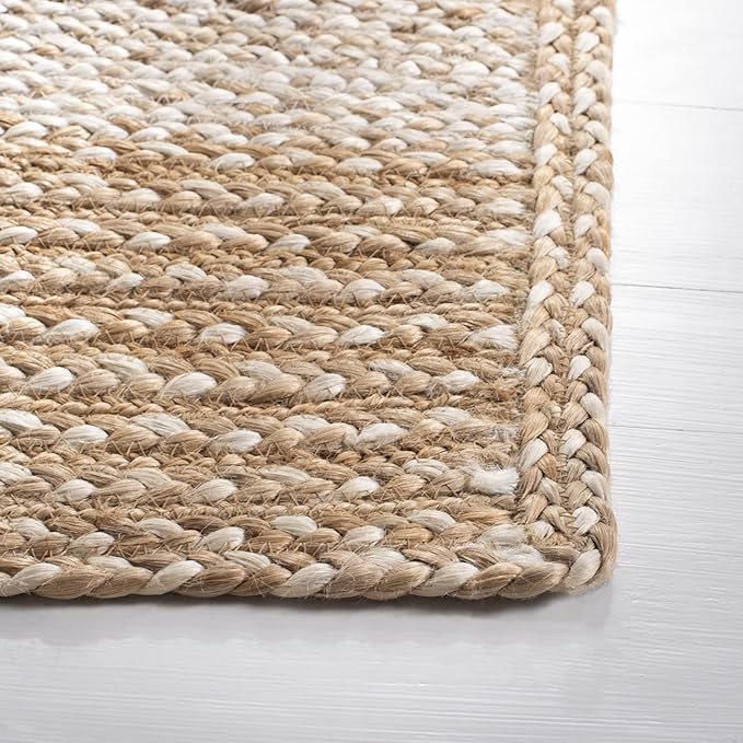 SAFAVIEH Natural Fiber Collection Runner Rug - 2'3" x 11', Natural & Ivory, Handmade Stripe Jute, Ideal for High Traffic Areas in Living Room, Bedroom (NF887A)