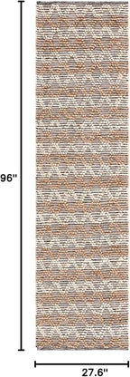 SAFAVIEH Natural Fiber Collection Runner Rug - 2'3" x 8', Natural & Black, Flat Weave Farmhouse Geometric Jute Design, Ideal for High Traffic Areas in Living Room, Bedroom (NF382A)