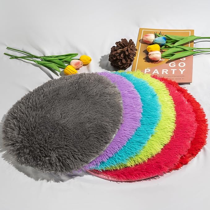12 Pcs Kids Carpet Circle Seats 16" Kids Classroom Rug Floor Cushions Round Soft Warm Floor Rug Mat for Classroom, Home School Story Time, Group Activity Educational Learning Playing Areas (12)