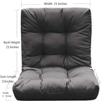 QILLOWAY Outdoor Seat/Back Chair Cushion Tufted Pillow, Spring/Summer Seasonal Replacement Cushions - Set of 2 (Dark Grey)