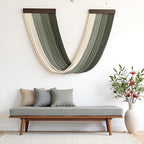 guzhiou Large Macrame Wall Hanging, Boho Wall Tapestry Decor, Fiber Wall Art Background Decor for Living Room Bedroom - Modern Craftsmanship Headboard(Green)