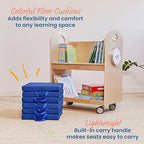 ECR4Kids SoftZone Square Floor Cushions with Handle, Flexible Seating, Blue, 6-Piece