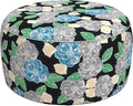 LVTXIII Outdoor Inflatable Ottoman, Fade-Resistant Round Footrest Stool D31”x H14”, Portable Patio Pouf for Garden Camping or Home Use, Peony Garden