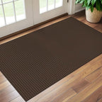 EARTHALL Woven Area Rug 3x5 Ft Washable Rugs for Entryway Braided Non Slip Rubber Backed Throw Rugs Door Mat Indoor Outdoor Entrance Cotton Carpet for Kitchen Foyer Front Door, Brown