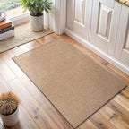 Washable Easy Jute Rug 2x3, Indoor Outdoor Doormat Natural Color Farmhouse Area Rugs for Living Room, Kitchen Rug High Traffic Area, Easy Clean Solid Boho Woven Design Outside Carpet (2 X 3 Natural)