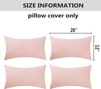 Home Brilliant Linen Pillow Covers 12x20 Oblong Throw Pillowcase Accent Cushion Cover Lumbar Pillow Covers Set of 4, 12 x 20 inches, 30cm x 50cm, Baby Pink