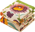 Boho Throw Blanket for Home Decor,Ultra Soft Throw Rustic Classic Quilt,100% Cotton Muslin Blankets for Adults, Reversible Woven Decorative Blanket for Bed Layering Use,Bid & Floral, 50"x60"