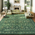 Lessymo Washable Area Rug for Living Room,9x12 Green Large Rugs with Non-Slip Backing,Soft Boho Carpets for Bedroom Dining Room Nursery Home Office