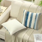 FUTEI Blue Decorative Throw Pillow Covers 20x20 Inch Set of 2, Soft Tufted Striped Textured Accent Cushion Case,Boho Pillows for Couch Decor