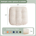 8" Washable Floor Pillow Cushion for Adults, Meditation Cushion Pillow, Removable Tufted Blended Corduroy Cover, Large Square Floor Sitting for Tatami Living Room or Yoga, 2Pack, Machine Washable
