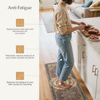 GENIMO Kitchen Mats for Floor 2PCs, Washable Anti Fatigue Mat for Cushioned, 17.3"x59"+17.3"x30", Waterproof Kitchen Rugs, Non Slip Comfort Standing Mat Rug for Home, Sink, Laundry, Bordeaux