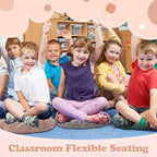 Fumete 8 Pcs 16 Inch Round Floor Cushions for Kids and Toddlers, Flexible Seating Classroom Furniture Floor Pillow for Home, Daycare, Preschool, Yoga and Meditation (Neutral)