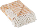 DII Zig Zag Throw Collection Modern Woven Cotton, 50x60, Pumpkin Spice