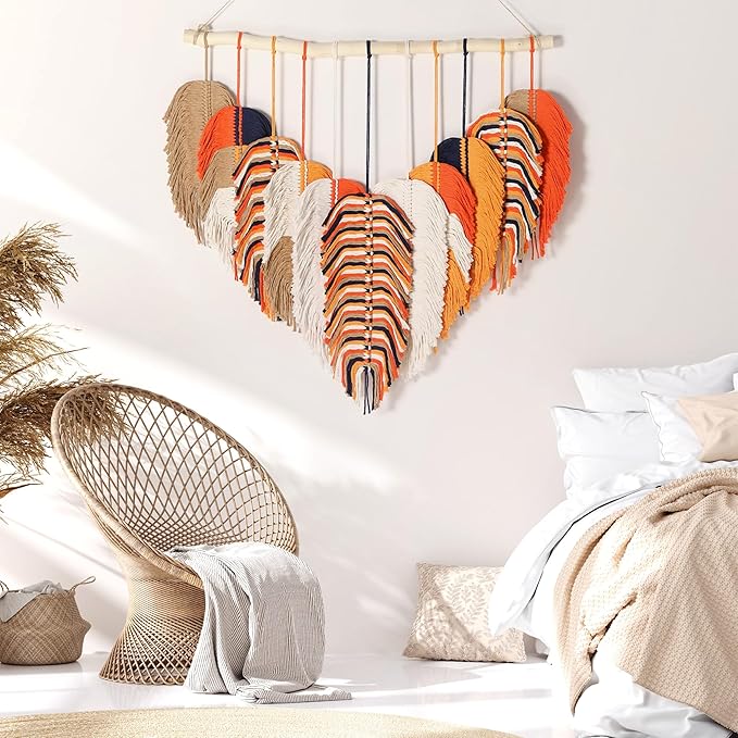 Amestrina Boho Tapestry for Bedroom, Boho Wall Decor for Bedroom, Large Wall Art for Living Room, Macrame Wall Hanging，Wall Tapestry for Living Room (Gold)