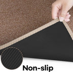 Kitchen Mat Set of 2 PCS, Cushioned Non Slip Rugs for Kitchen Floor, Absorbent Runner Comfort Standing Mats Washable for Kitchen, Office, Home (Brown-Velvet, 17.3"x47"+17.3"x30")