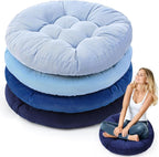 Jerify Floor Pillow Cushions Large Round Square Large Meditation Floor Pillow for Classroom Adult Meditation Picnic Party Seating Learning Daycare School(Round,Dirty Blue,4 Pcs)