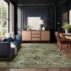 Washable Area Rugs for Living Room: 6x9 Rug Boho Vintage Rugs Stain Resistant Non Slip Low Pile Lightweight Soft Carpets for Bedroom Kitchen Dining Room Nursery Kids Room Farmhouse Home Office