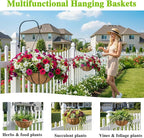 4 Pack Hanging Planter Basket Outdoor Large Hanging Flower Pots Indoor 12 inch with Coco Coir Liner Round Wire Plant Holder Chain Hanging Basket Garden for Home Decor Balcony Office1