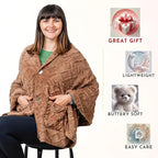 Boho Chic Wearable Blanket -No Sleeves Drape&Go- Poncho Blanket Wrap Shawl - Gifts for Grandma and Mom