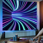 Extra Large Blacklight 3D Wall Decor Tapestry for Gamer Bedroom Gaming Room 71"X90", 3D Illusion Glow in The Dark Wall Hanging Backdrop for Men Guys Game Room Cinema, UV Reactive 3D Poster for Living