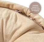 English Home Floor Pillow, Round Boho Floor Pillow, Thick Quilted Seat Cushion, Cat and Dog Bed, Comfortable Floor Cushions for Adults, Soft Meditation Cushion, Bench Cushion, Beige, 22" 5" Inch