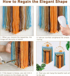 Artilady 2 Pack Macrame Sun Wall Decor Hanging Tapestry Sunshine Sunset Wall Art Set, Rustic Woven Tapestries Boho Dream Catcher Colorful Decor for Bedroom Living Room Nursery (Orange 2pcs)