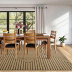 Lahome Neutral Geometric Washable Rugs 8x10, Farmhouse Living Room Outdoor Patio Rug, Nature Rhombus Non Slip Non Shedding Indoor Outdoor Carpet for Backyard Deck Office Classroom Decor