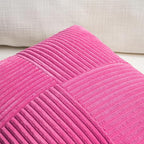 Fancy Homi 2 Packs Hot Pink Decorative Throw Pillow Covers 22x22 Inch for Living Room Couch Bed, Rustic Farmhouse Boho Home Decor, Soft Corss Corduroy Patchwork Accent Square Cushion Case 55x55 cm