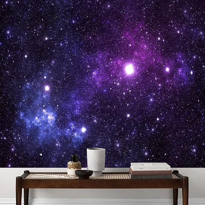 TUGCAY Galaxy Tapestry Space Night Starry Sky Stars Tapestry Universe Mysterious Nebula Ceiling Wall Hanging Decor for Bedroom Living Room (59'' x 79'')