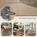 Lahome Enfys Modern Rainbow Outdoor Easy Jute Rug, Area Rugs 9x12 Living Room Patio Rug Large Farmhouse Indoor Outdoor Rugs, Contemporary Non Slip Dining Room Rugs for Under Table Sunroom