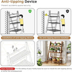 39.4" Bamboo Ladder Shelf Plant Shelf, 3 Tier Foldable Ladder Flower Pot Display Shelf Rack, 23.6"W x 15"D x 39.4"H, Freestanding Bookshelf for Garden, Balcony, Yard, Patio, Lawn, Living Room, Walnut