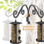 Swivel Plant Hangers Outdoor: 2 Pack 16 Inch Metal Hanging Plant Bracket Sturdy Wrought Iron Plant Hooks Indoor Wall Mount for Hanging Bird Feeders, Lanterns, Flower Baskets, Wind Chimes, Black