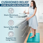 ComfiLife Anti Fatigue Floor Mat – 3/4 Inch Thick Perfect Kitchen Mat, Standing Desk Mat – Comfort at Home, Office, Garage – Durable – Stain Resistant – Non-Slip Bottom (20" x 39", Teal)