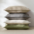 22x22 Linen Pillow Covers Beige Pack of 2 Farmhouse Boho Neutral Accents Striped Textured Square Decorative Throw Pillow Cases for Living Room Couch Bed Home Decor