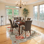 Lahome Floral Washable Rugs for Living Room, 5x7 Area Rugs Soft Non-Slip Stain Resistant Boho Low-Pile Throw Large Carpet for ‎Bedroom Dining Room Office Flore, Brown