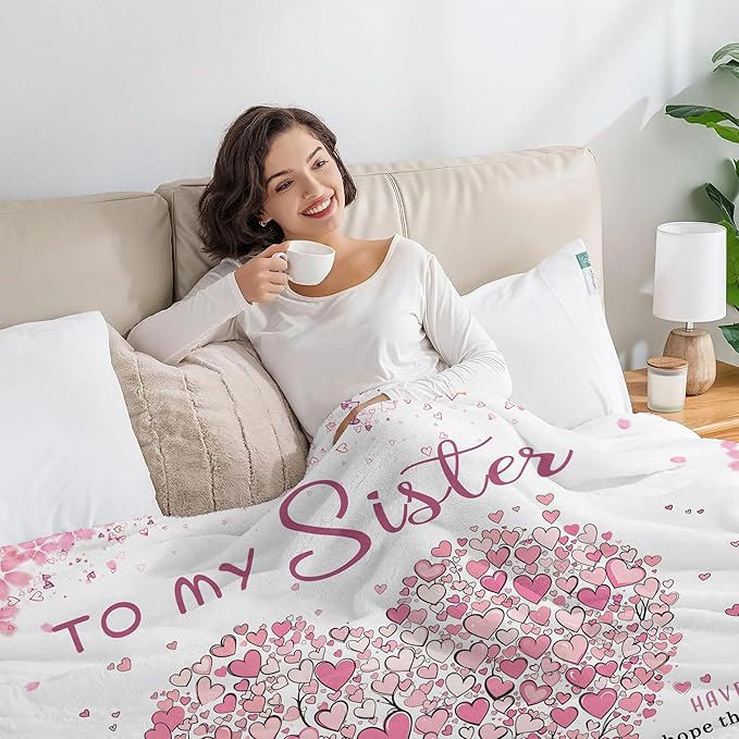 Aipon Sister Gifts Blanket, Sisters Birthday Gifts for Sister, to My Sister Blanket 40"x 50", Big Sister Gift for Sister Wedding Graduation, Sister Blankets from Sister Adult Best Sister Ever Gifts