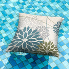 DFXSZ Blue Army Green Outdoor Pillow Covers Set of 2 20X20 Inch Teal Floral Elegant Polyester Flower Pillow Case Outdoor Waterproof Decor for Patio Funiture Garden Linen Cushion Covers 01C20